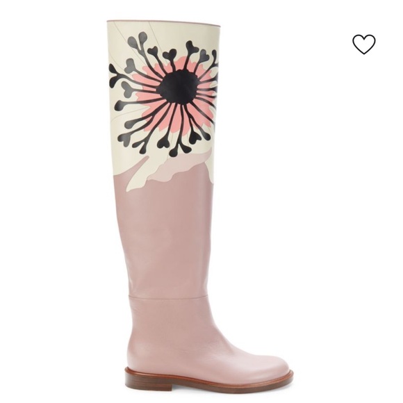 Valentino Garavani Flower Graphic Leather Riding Boots 39 - Picture 3 of 11